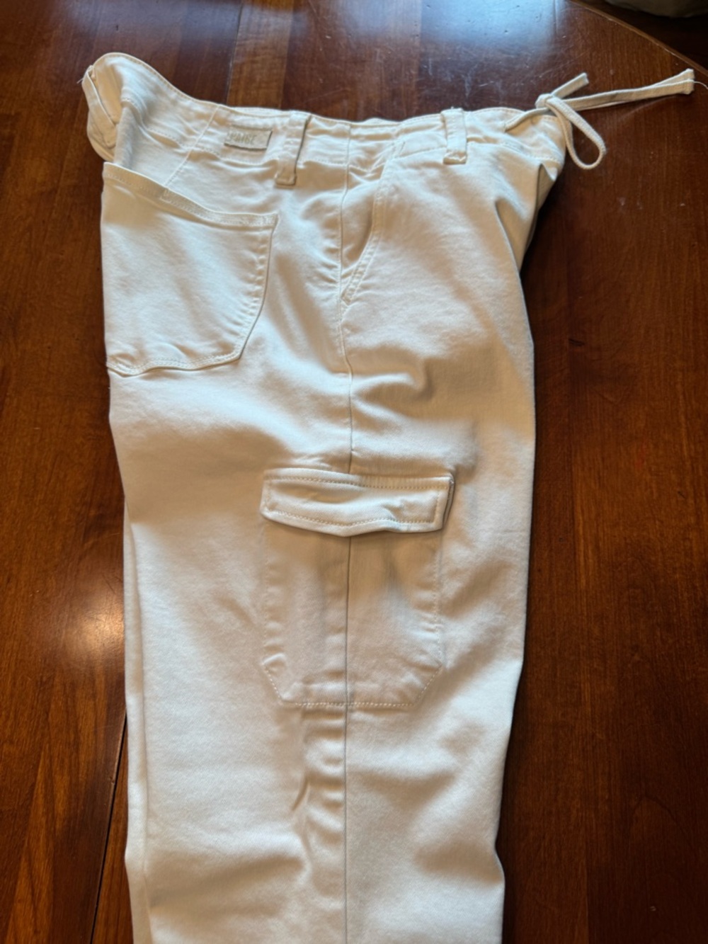PAIGE Christy Off-White High-Rise Cargo Pants